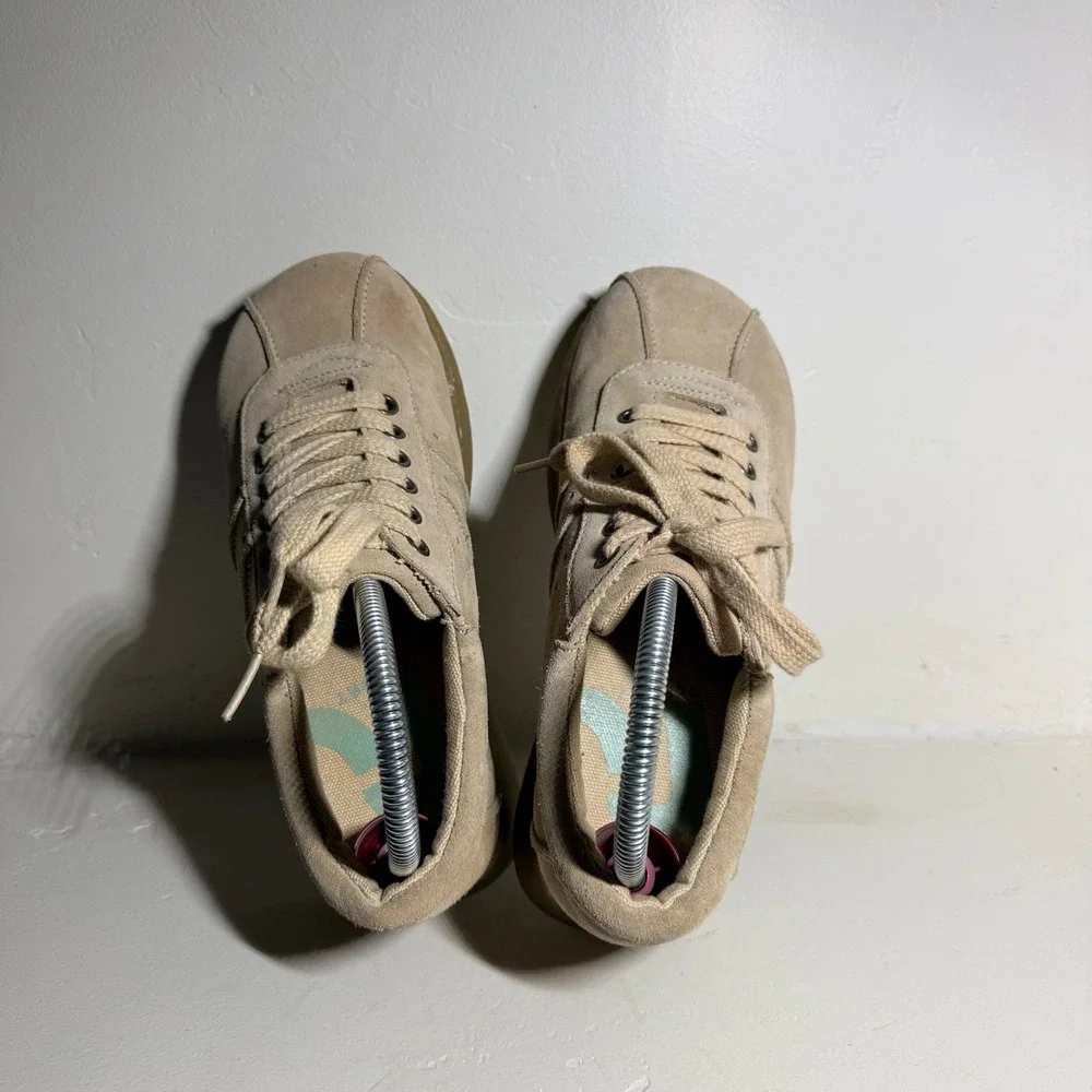 Y2K Report Shoes Sneaker Platform Tan Suede Women Size 7